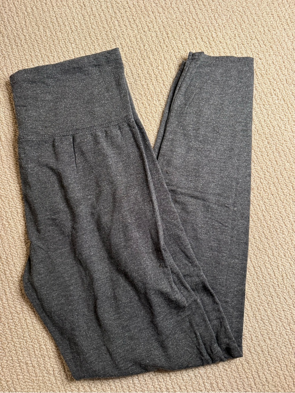 Women’s Pj/Lounge Medium High-Waist Knit Leggings - Charcoal Gray buttery soft